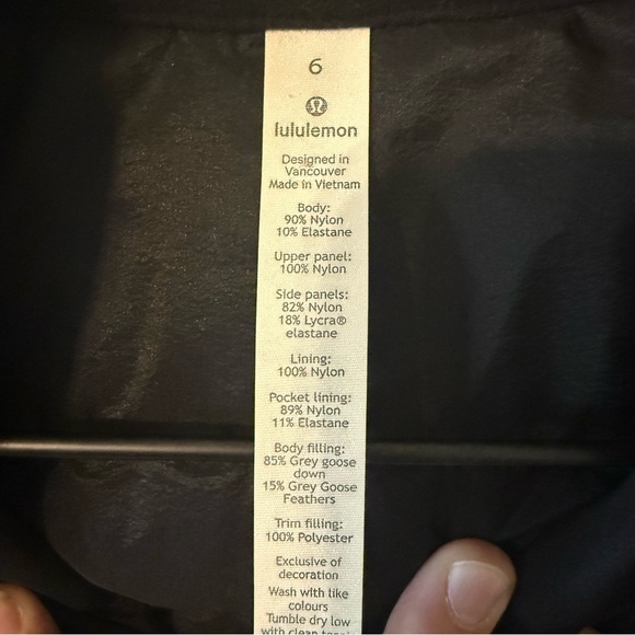 Lululemon Women's Down for It All Black Vest Size 6 - Picture 2 of 10